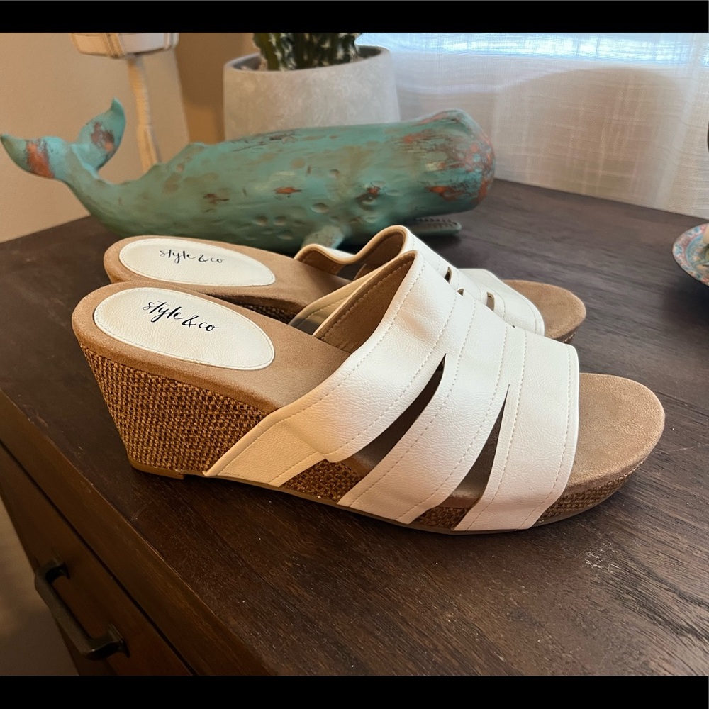 Style & Co. slide on wedges